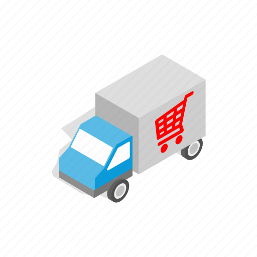 Cargo, delivery, illustration, isometric, service, transport, truck icon - Download on Iconfinder