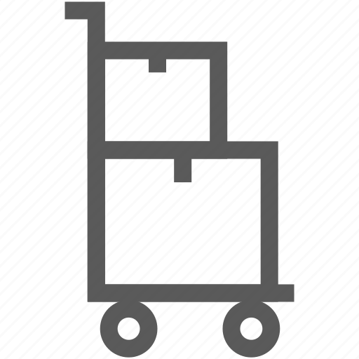 Box, delivery, delivery box, hand truck, package, wagon icon - Download on Iconfinder