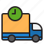 delivery, package, shipping, time, truck 