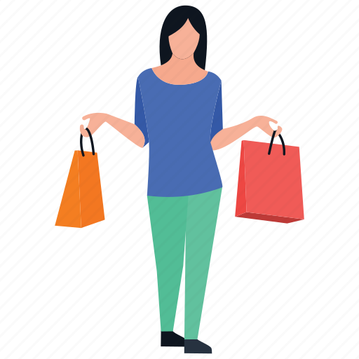Buying activity, girl posing, girl standing, leisure activities, shopping time icon - Download on Iconfinder