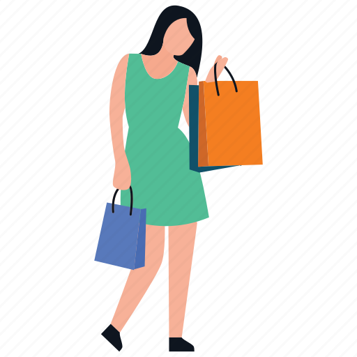 Girl standing, purchasing, shopping girl, shopping time, window shopping icon - Download on Iconfinder