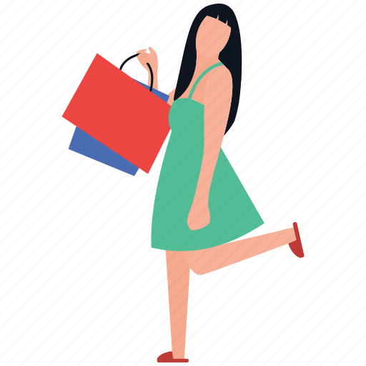 Buying time, leisure time, purchasing, shopping girl, spending icon - Download on Iconfinder