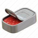 canned, food, meat, 3d icon 