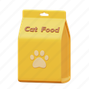 cat, food, pet, 3d icon 