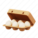 egg, hen, food, 3d icon 