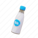 milk, dairy, bottle, 3d icon 