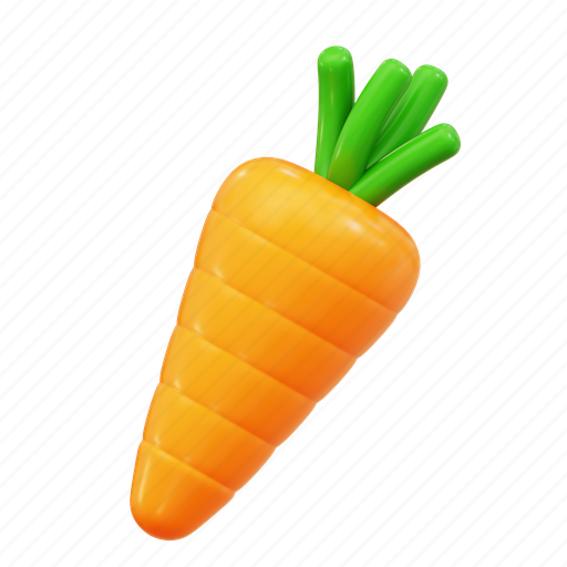 Carrot, vegetable, vegetables, 3d icon 3D illustration - Download on Iconfinder
