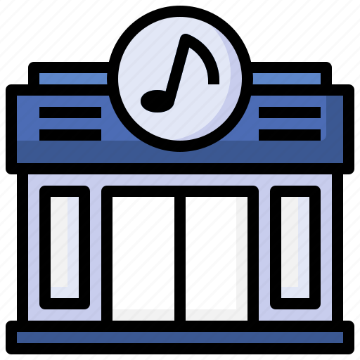 Music, shop, musical, instrumen, commerce, store, building icon - Download on Iconfinder