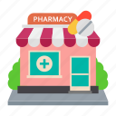 pharmacy, medical store, drug store, chemist shop, dispensary