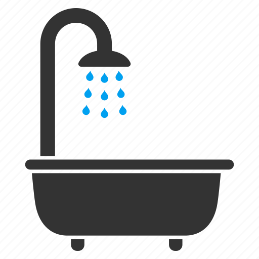 Bath shower, bathroom, bathtub, cleaning, hygiene, wash, water icon - Download on Iconfinder