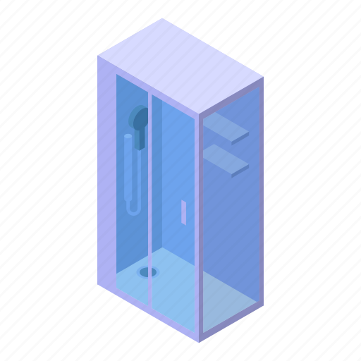 Glass, shower, stall, isometric icon - Download on Iconfinder