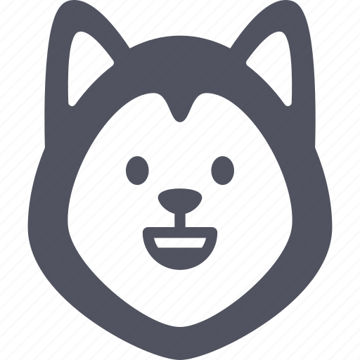 Happy, dog, emoticon, siberian husky, emoji, emotion, expression icon - Download on Iconfinder