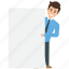 advertisement, businessman advertising, demonstrating, manager holding blank sign board, signboard copyspace 