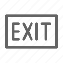 close, exit, sign