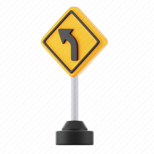 Curve, sign, isolated, element, concept, safety, traffic icon - Download on Iconfinder