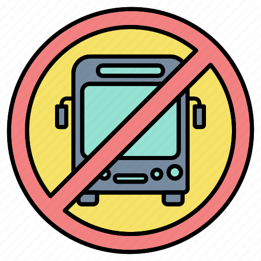 Bus blocked, bus forbid, bus illegal, bus not allowed, bus prohibition, no bus, stop bus icon - Download on Iconfinder
