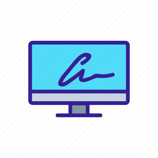 Human, on, own, partnership, screen, signature, signing icon - Download on Iconfinder