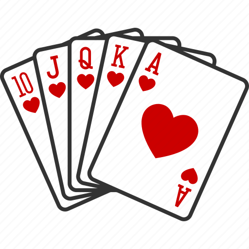 Casino, flush, gambling, hearts, poker, royal, straight icon
