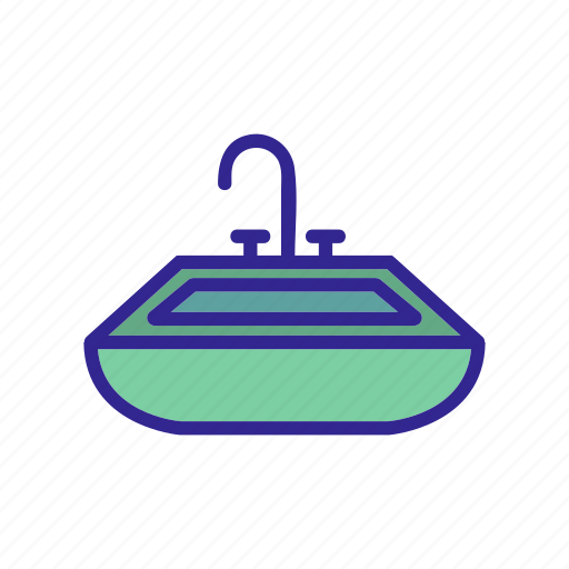 Contour, home, house, interior, sink icon - Download on Iconfinder