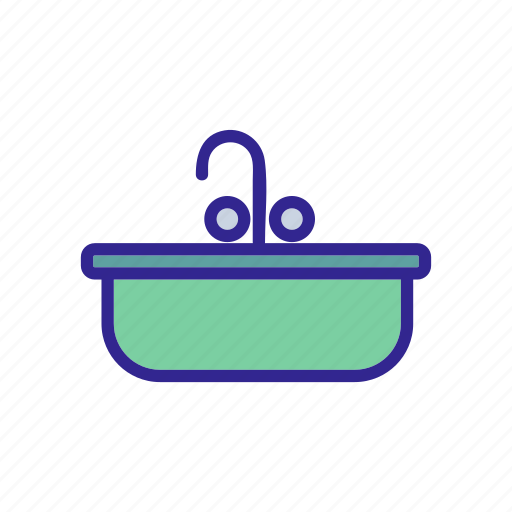 Contour, home, house, interior, sink icon - Download on Iconfinder