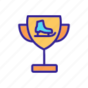 award, champion, contour, cup, linear, reward, skate