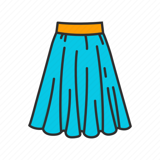 Clothing, dress, fashion, garment, gored skirt, plated skirt, skirt icon - Download on Iconfinder