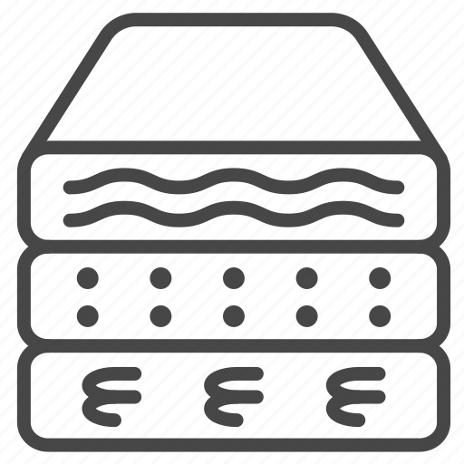 Mattress, bed, materials, foam, rubber, spring, layers icon - Download on Iconfinder