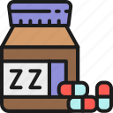 bedding, bedroom, healthy, jar, pill, sleep, sleeping