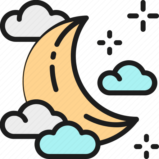Bedding, bedroom, cloud, color, moon, sleep, young icon - Download on Iconfinder