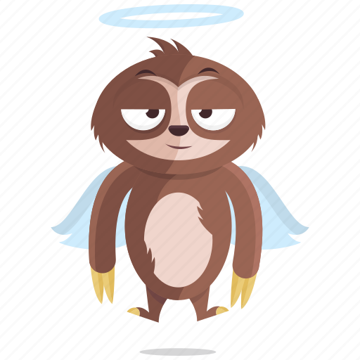 Angel, emoji, emoticon, sloth, smiley, sticker icon - Download on Iconfinder