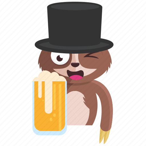 Beer, drink, emoji, emoticon, sloth, smiley, sticker icon - Download on Iconfinder