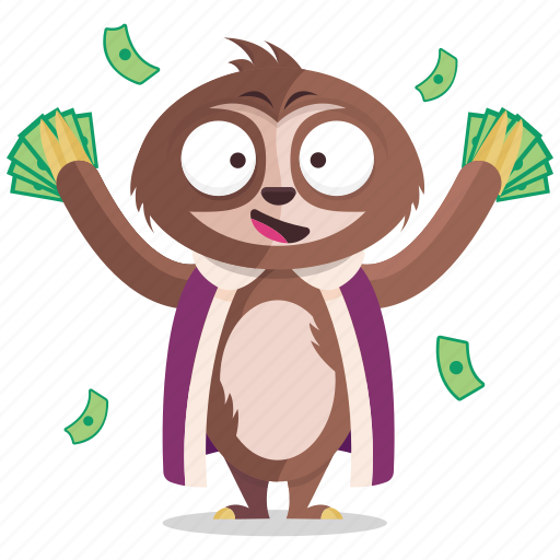 Cash, emoji, emoticon, rich, sloth, smiley, sticker icon - Download on Iconfinder