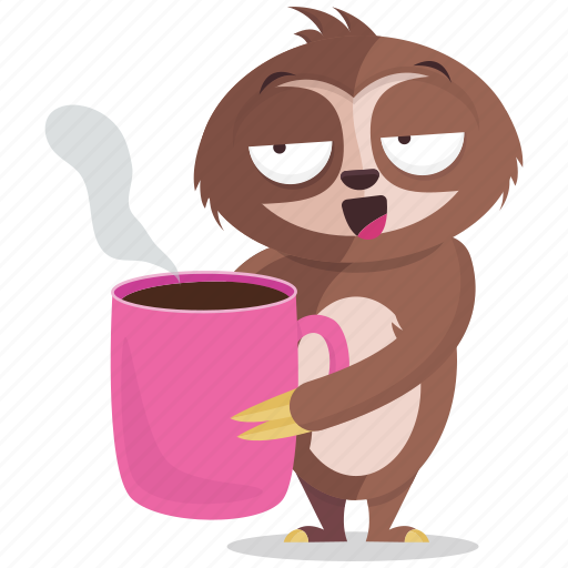 Coffee, drink, emoji, emoticon, sloth, smiley, sticker icon - Download on Iconfinder
