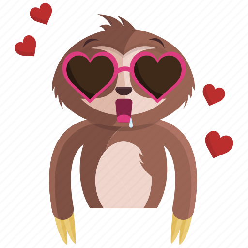 Emoji, emoticon, glasses, love, sloth, smiley, sticker icon - Download on Iconfinder