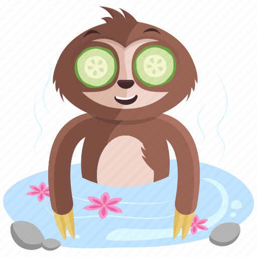 Emoji, emoticon, relaxation, sloth, smiley, spa, sticker icon - Download on Iconfinder