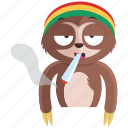 emoji, emoticon, sloth, smiley, smoker, sticker
