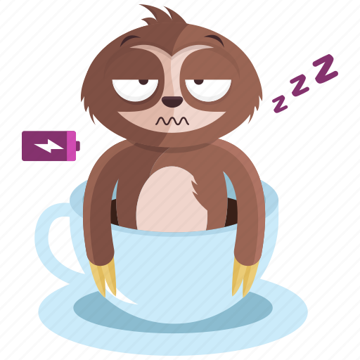 Coffee, emoji, emoticon, sloth, smiley, sticker, tired icon - Download on Iconfinder