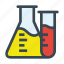 beaker, chemical, chemistry, experiment, flask, science, test tube 