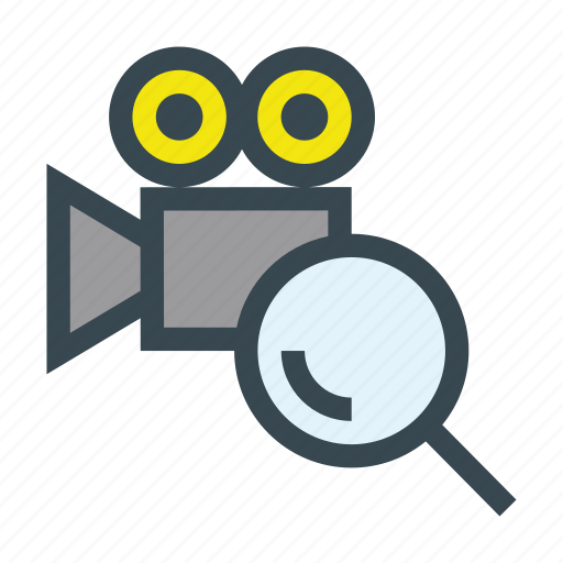 Camera, film, find, magnifier, movie, search, video icon - Download on Iconfinder