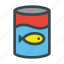 can, container, fish, food 