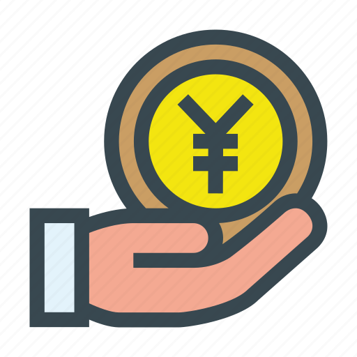 Aid, charity, coin, contribution, donate, donation, yen icon - Download on Iconfinder
