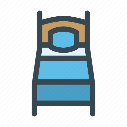 Bed, bedroom, furniture, single, sleeping icon - Download on Iconfinder