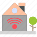 smart, home, wireless, internet, wifi, connecting, technology, icon