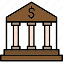 bank, banking, building, column, finance, icon