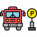 bus, parking, arking, transport, auto, transportation, car, icon