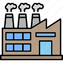 factory, industry, plant, pollution, recycling, icon