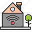 smart, home, wireless, internet, wifi, connecting, technology, icon 