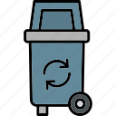 trash, bin, ecology, recycle, recycling, icon