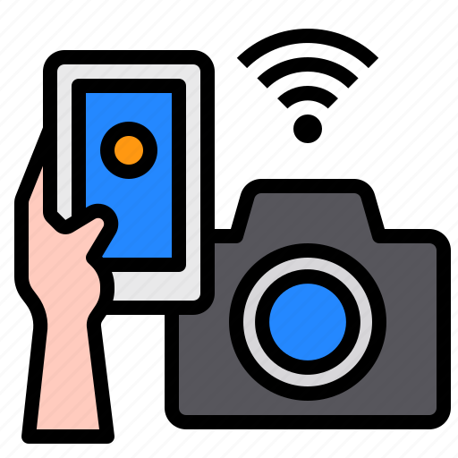 Camera, smartphone, mobile, hand, technology, control, internet icon - Download on Iconfinder