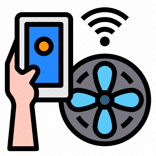 Fan, smartphone, mobile, hand, technology, control, internet icon - Download on Iconfinder